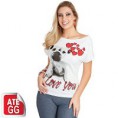 Blusa Branca em Malha de Algodão com Estampa - 313200 G R$24,90